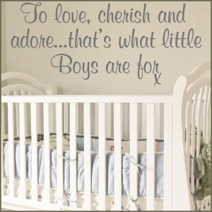 ... CHERISH AND ADORE BABY BOY NURSERY WALL ART~ Wall sticker / decals