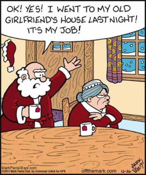 Funny Mr and mrs claus cartoon