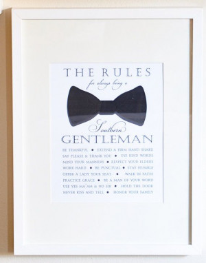 Southern Gentleman Rules Bow Tie Print in by DixieDelightsBlog