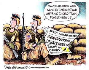 Assault weapons political cartoons