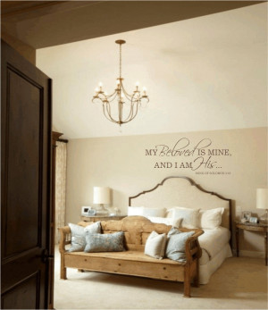 ... bedroom wall decal my beloved is mine and i am his wall quote bedroom