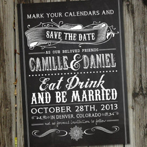 ... old-fashioned fonts. This save-the-date wedding invitation makes