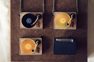 DJ Turntable Necklace or Brooch. Personalized by StrangelyYours - The ...