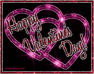 Valentines Hearts on Glitter Graphic Comment Happy Valentine S Day ...