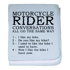 Motorcycle Sayings Baby Blankets