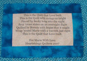 this is the quilt that love built this is the quilt with strings so ...