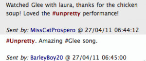On Glee’s Facebook Page, fans praised the episode. Top words ...