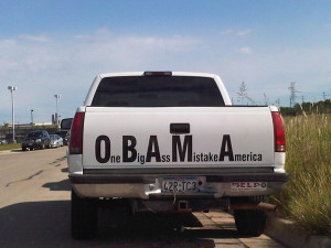 OBAMA TAILGATE ION TEXAS PICKUP TRUCK