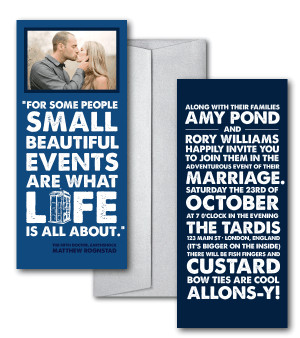 Doctor Who wedding invitations from The Sweetheart Shout Out