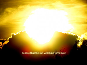 believe, cloud, cute, quote, sun, text, tomorrow, yellow