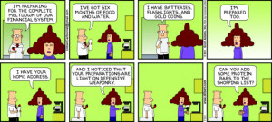 Alice demonstrates her superior planning skills to Dilbert.