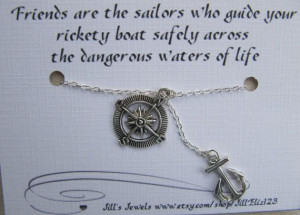 ... and Compass Charm Necklace and Friendship Quote Inspirational