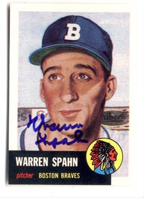 Warren Spahn Autographed Card