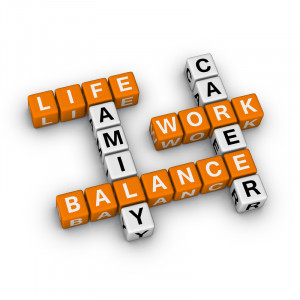 Letters that make up the words life/work balance
