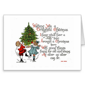 Happy Children Christmas Tree Greeting Card by curiosityshop