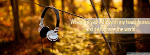 Headphones Quotes Facebook Cover Photo For Fb Timeline Profile