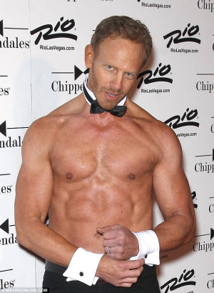 ... 49, displays buff torso and six-pack abs for Chippendales in Las Vegas