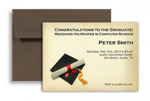 2015 Graduate Phd Mba Master Printable Graduation Invitation 7x5 in ...