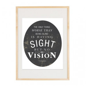 Sight But No Vision - Quote by Helen Keller 8x10 Art Print