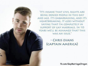 Chris Evans quote for marriage equality