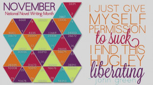NaNoWriMo Wallpaper 2013-- Quote from John Green.