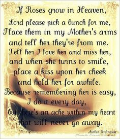 in memory of my mom peggy i love and miss you everyday mom