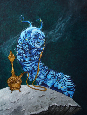 Alice in Wonderland: Caterpillar/oil reproduction by Anmaz