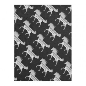 Custom Background Color Distracted by Horses quote Fleece Blanket