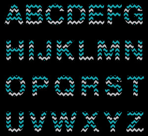 teal all Chevron Textstyles™ Canvas Letter Decals