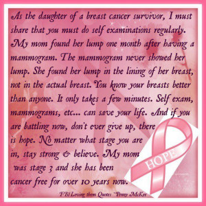 As The Daughter Of A Breast Cancer Survivor