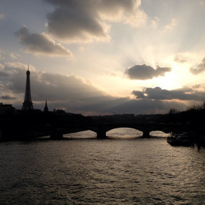 Watching a #sunset in #paris over the river #seine #travel .@Rita Goh ...