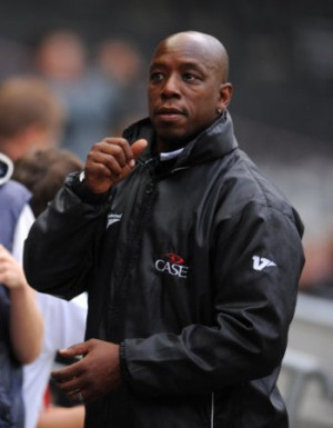 Ian Wright shows Dons players the Wright way