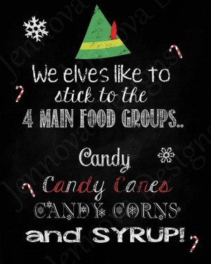 11x14 Elf Christmas Movie Quote Printable chalkboard by JennovaDesigns ...