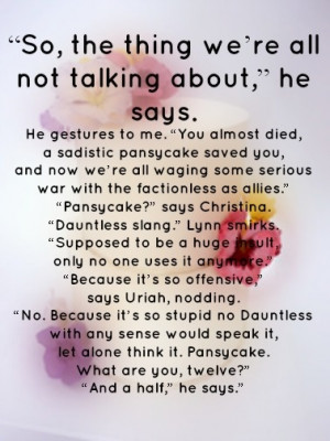 Pansycake. I love Uriah. :) He's my favorite, but apparently he 