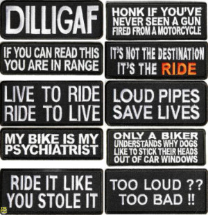 iron on quotes patches for bikers assortments biker sayings