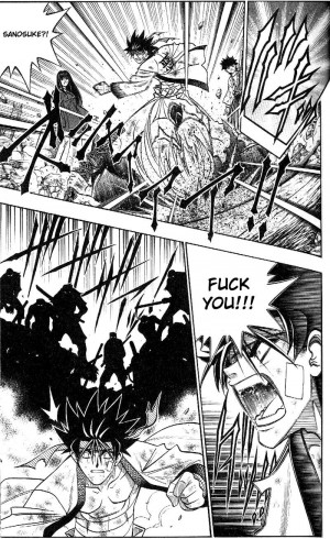 Manga Sanosuke's solution to Kenshin being emo :3