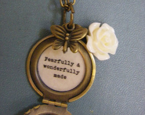... and wonderfully made ivory rose locket butterfly quote locket