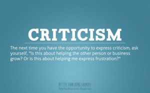 How to Deal With Criticism