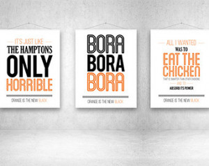 Orange Is The New Black Four Pack, Typography Print, Quote Print, TV ...
