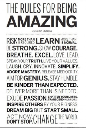 the rules for being amazing