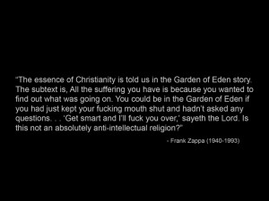 quotes god religion atheism christianity frank zappa text only black ...