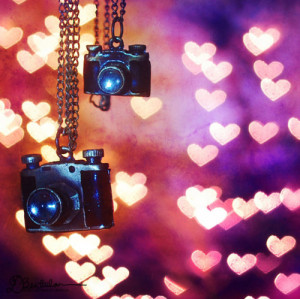 Bokeh, camera, girly, heart, photography, pink