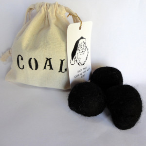 Christmas Coal Felted Soap in Bag Gift Stocking Stuffer Funny Soap