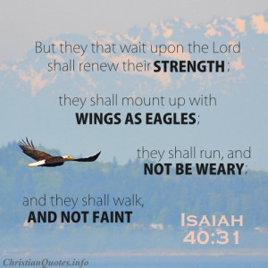... 40:31 Bible Verse - Renewed Strength - Eagle soaring over mountains