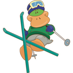 free clip arts: Ski Time duck clip art logo vector