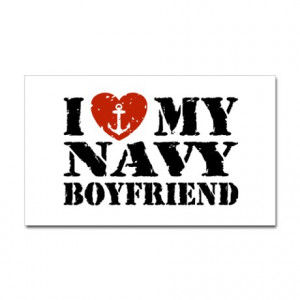 Love My Navy Boyfriend Sticker (Rectangle)