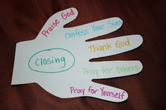 Prayer guide for kids- teaching them how to pray using their fingers ...