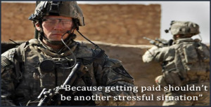 Image of Soldiers in Iraq with a quote 