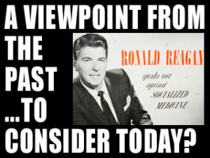health care plan, a 50-year-old audio recording of Ronald Reagan ...