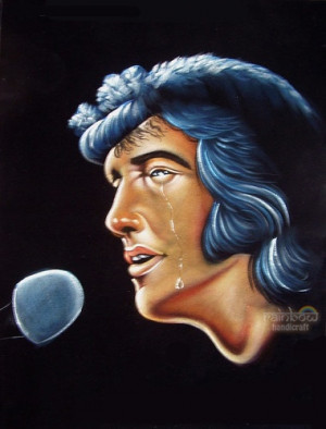 100 Black Velvet Painting Sad Elvis Presley Singing Crying A Tear Gift ...